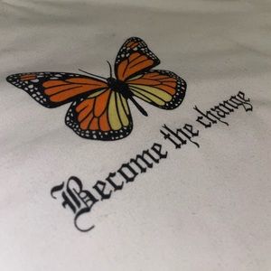 Butterfly Graphic Ruched Knot Crop Top